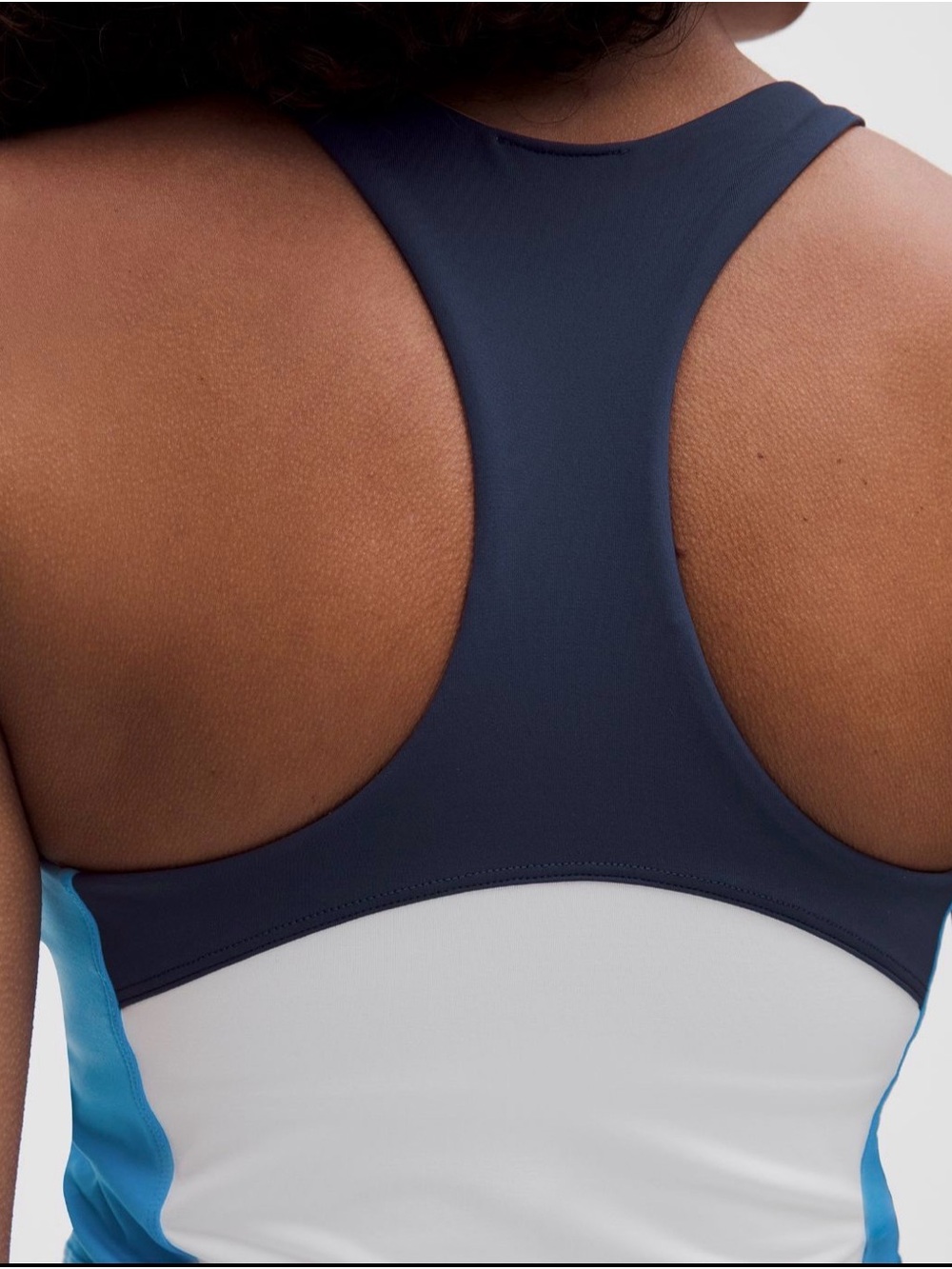 NWT Lululemon Court Champ Racerback Tennis Dress White Blue Built Bra $148 RARE - Picture 8 of 9